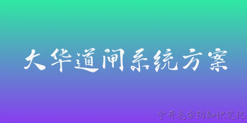 大华道闸系统方案