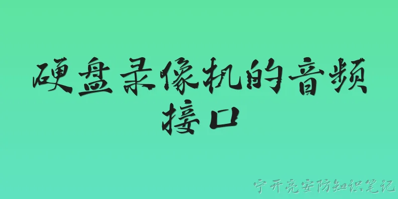 硬盘录像机的音频接口